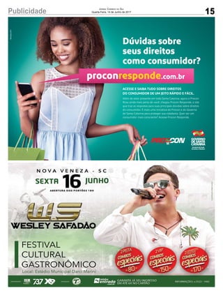 15Publicidade Jornal Correio do Sul
Quarta-Feira, 14 de Junho de 2017
 