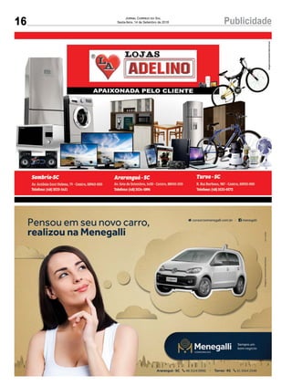 16 PublicidadeJornal Correio do Sul
Sexta-feira, 14 de Setembro de 2018
 