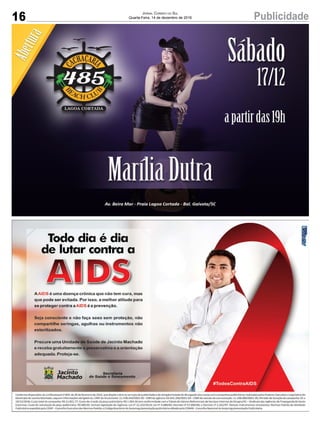 16 PublicidadeJornal Correio do Sul
Quarta-Feira, 14 de dezembro de 2016
 