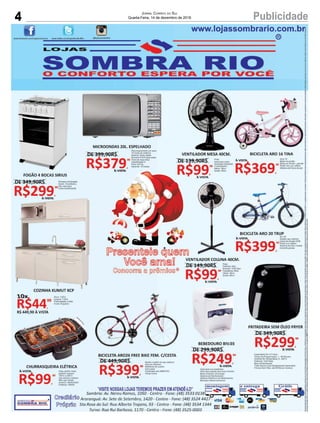 4 PublicidadeJornal Correio do Sul
Quarta-Feira, 14 de dezembro de 2016
 