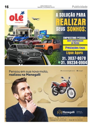 16 PublicidadeJornal Correio do Sul
Sexta-feira, 14 de Dezembro de 2018
 