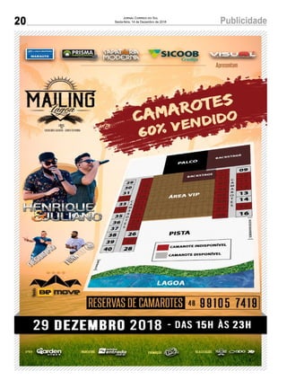 20 PublicidadeJornal Correio do Sul
Sexta-feira, 14 de Dezembro de 2018
 