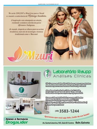 QUARTA-FEIRA, 15 DE FEVEREIRO DE 2017
 