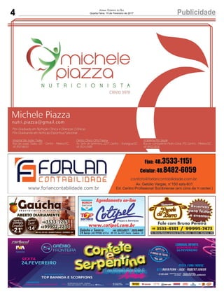 4 PublicidadeJornal Correio do Sul
Quarta-Feira, 15 de Fevereiro de 2017
 