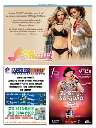 QUARTA-FEIRA, 15 DE MARÇO DE 2017
 