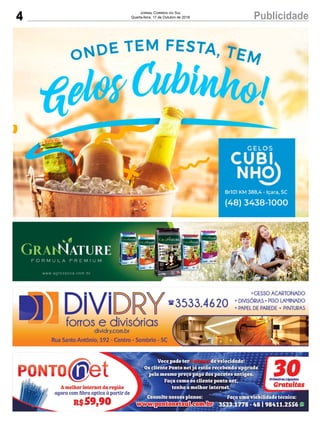 4 PublicidadeJornal Correio do Sul
Quarta-feira, 17 de Outubro de 2018
 