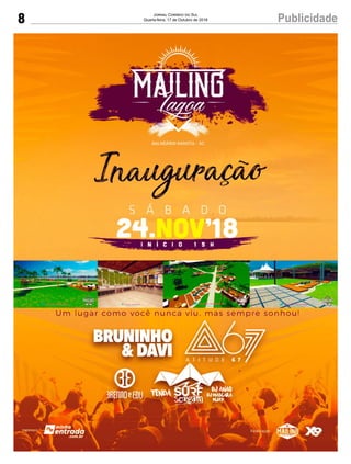8 PublicidadeJornal Correio do Sul
Quarta-feira, 17 de Outubro de 2018
 