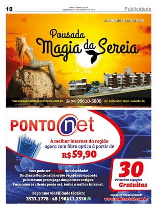 10 PublicidadeJornal Correio do Sul
Segunda-feira, 17 de Dezembro de 2018
 