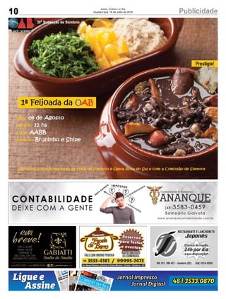 10 PublicidadeJornal Correio do Sul
Quarta-Feira, 18 de Julho de 2018
 