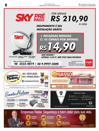 6 PublicidadeJornal Correio do Sul
Segunda-Feira, 20 de Novembro de 2017
 