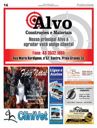 14 PublicidadeJornal Correio do Sul
Segunda-Feira, 18 de Dezembro de 2017
 