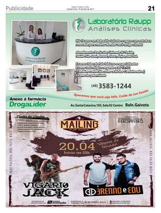 21Publicidade Jornal Correio do Sul
Quarta-Feira, 19 de Abril de 2017
 