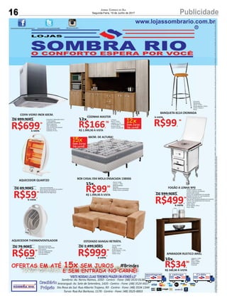 16 PublicidadeJornal Correio do Sul
Segunda-Feira, 19 de Junho de 2017
 