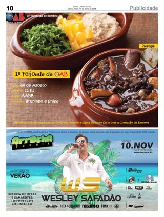 10 PublicidadeJornal Correio do Sul
Quinta-Feira, 19 de Julho de 2018
 