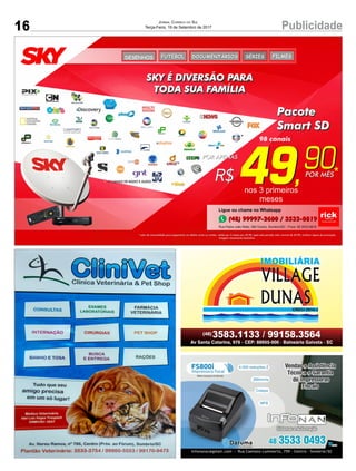 16 PublicidadeJornal Correio do Sul
Terça-Feira, 19 de Setembro de 2017
 