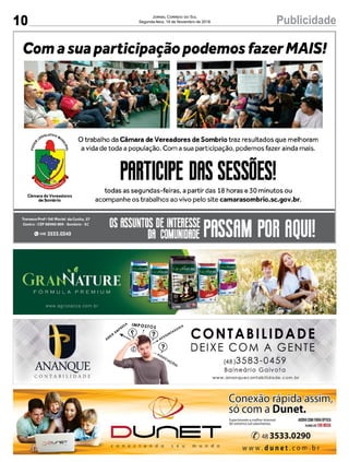10 PublicidadeJornal Correio do Sul
Segunda-feira, 19 de Novembro de 2018
 