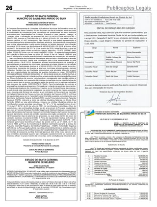 26 Publicações LegaisJornal Correio do Sul
Terça-Feira, 19 de Dezembro de 2017
ESTADO DE SANTA CATARINA
MUNICÍPIO DE BALNEÁRIO ARROIO DO SILVA
PROCESSO LICITATÓRIO Nº 80/2017
INEXIGIBILIDADE DE LICITAÇÃO Nº 11/2017
A Comissão Permanente de Licitações da Prefeitura Municipal de Balneário Arroio do
Silva, Estado de Santa Catarina, no uso do poder que lhe é conferido, tendo em vista
a inviabilidade de competição para contratação de profissionais do setor artísticos
solicitados pelo Departamento de Turismo, Eventos e Lazer, resolve: “Inexigir” a
Licitação, para: Contratação da empresa WB SALES PRODUTORA ARTISTICAS –
EIRELI - ME, inscrita no CNPJ/MF sob o nº 28.645.972/0001-52, com sede e foro na
Avenida Jandira, nº 452, Indianópolis, São Paulo/SP, a qual detém representação e
exclusividade para as apresentações de shows artísticos, reconhecidos e consagrados
pela crítica especializada e pela opinião pública no âmbito Nacional, com duração
mínima de 01:30 horas, que abrilhantarão a MEGA REVEILLON 2018, a ocorrer entre
os dias 31 de dezembro de 2017 e 01 de janeiro de 2018, neste Município, a qual se
responsabilizará pelos shows artísticos a seguir descritos: FELIPE DURAM. Valor
global: 21.000,00 (Vinte e um mil reais). AMPARO LEGAL – A presente Inexigibilidade
de Licitação foi feita com base no Artigo 25, Inciso III da Lei Federal 8.666/93, que
reza: É inexigível a licitação quando houver inviabilidade de competição, em especial:
[...] para contratação de profissional de qualquer setor artístico, diretamente ou através
de empresário exclusivo, desde que consagrado pela crítica especializada ou pela
opinião pública. OBJETIVOS: Apresentar artistas reconhecidamente de prestígio e
que satisfaçam os anseios dos munícipes, veranistas e turistas; Manter viva a tradição
de realizar as Festividades Alusivas a o MEGA REVEILLON 2018, neste Município;
Proporcionar momentos de diversão e lazer aos munícipes arroiosilvenses e demais
visitantes; Também tem por finalidade proporcionar uma atividade diferente a quem
não tem a oportunidade de participar de eventos fechados ou viajar. DOTAÇÕES
ORÇAMENTÁRIAS: CÓDIGO REDUZIDO: 67 - 33.90.39.99.00.00.00. JUSTIFICATIVA: A
presente Inexigibilidade de Licitação justifica-se pela opção da Administração Municipal
por Shows Artísticos de renome, reconhecidos e consagrados pela opinião pública e
critica especializada, com execução de músicas compatíveis com as características do
evento, sendo que os preços contratados estão de acordo com os valores praticados
pelo mercado da região. DISPOSIÇÕES FINAIS: Para formalização do contrato a
empresa fica obrigada a apresentar a Comissão de Licitação os seguintes documentos:
a) Cópia autenticada do Ato Constitutivo, Estatuto ou do Contrato Social da empresa,
o qual deverá estar devidamente registrado na Junta Comercial do Estado, provando
que a mesma pode fornecer os serviços a ser contratado; b) Documento de inscrição
no Cadastro Nacional de Pessoa Jurídica do Ministério da Fazenda (CNPJ); c) Prova
de regularidade para com a Fazenda Federal (Certidão expedida conjuntamente pela
Secretaria da Receita Federal do Brasil (RFB) e pela Procuradoria-Geral da Fazenda
Nacional (PGFN), referente a todos os créditos tributários federais e à Dívida Ativa
da União (DAU) por elas administrados, inclusive os créditos tributários relativos às
contribuições sociais previstas nas alíneas “a”, “b” e “c” do parágrafo único do art.
11 da Lei nº 8.212, de 24 de julho de 1991, às contribuições instituídas a título de
substituição, e às contribuições devidas, por lei, a terceiros); d) Prova de regularidade
para com a Fazenda Estadual (Certidão Negativa de Débitos Estaduais, expedida por
órgão da Secretaria da Fazenda Estadual); e) Certidão Negativa da Fazenda Municipal,
da sede da licitante, através de certidão expedida pelo órgão competente, no máximo
há 60 (sessenta) dias da abertura das propostas, ou que esteja dentro do prazo de
validade, expresso na própria certidão; f) Prova de regularidade relativa ao Fundo de
Garantia por Tempo de Serviço (FGTS) – Certificado de Regularidade do FGTS – CRF,
fornecido pela Caixa Econômica Federal, de acordo com a Lei n° 8.036, de 11 de
maio de 1990. g) Prova de inexistência de débitos inadimplidos perante a Justiça do
Trabalho. (Certidão Negativa de Débitos Trabalhistas – CNDT). h) Certidão Negativa
de Falência ou Recuperação Judicial expedida pelos distribuidores da sede do juízo da
comarca da pessoa jurídica. Este processo de Inexigibilidade de Licitação será remetido
de imediato à Assessoria Jurídica Municipal para que dele emita o seu parecer, após
será remetido à autoridade superior para ratificação e posteriormente ser publicado na
imprensa oficial, no prazo máximo de cinco dias, como condição para eficácia do ato.
Balneário Arroio do Silva/SC, 18 de dezembro de 2017.
PEDRO EUGÊNIO COELHO
Presidente da Comissão Permanente de Licitações
JUSCELINO DA SILVA GUIMARÃES
Prefeito Municipal
ESTADO DE SANTA CATARINA
MUNICÍPIO DE MELEIRO
AVISO DE LICITAÇÃO
PREGÃO PRESENCIAL N.º 102/2017
A PREFEITURA MUNICIPAL DE MELEIRO torna público para conhecimento dos interessados que no
dia 04/01/2018 às 018:30 horas estará realizando a reunião de recebimento das propostas do PREGÃO
PRESENCIALN.º102/2017,objetivandoaAQUISIÇÃODEMERENDAESCOLARPARAAREDE MUNICIPAL
DE ENSINO INFANTILE FUNDAMENTAL, COM ENTREGAS FUTURAS E DE FORMAPARCELADAPARA
O 1º SEMESTRE DE 2018.
A integra do Edital e maiores informações poderá ser obtido na Prefeitura Municipal de Meleiro, sito a Rua
Sete de Setembro, nº 371, Centro – Meleiro/SC, no horário das 7:30 às 11:30 e das 13:00 as 17:00 horas,
de Segunda a Sexta-Feira ou pelo fone 048-3537-8400. A retirada do Edital poderá ser feita no endereço
acima citado ou através da disponibilização no site do município HYPERLINK “http://www.meleiro.sc.gov.
br”www.meleiro.sc.gov.br.
Meleiro/SC, 18 de dezembro de 2017.
EDER MATTOS
Prefeito Municipal
 