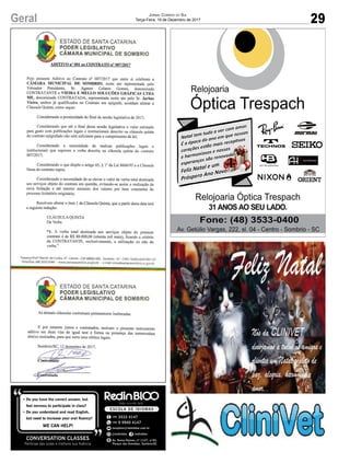 29Geral Jornal Correio do Sul
Terça-Feira, 19 de Dezembro de 2017
 
