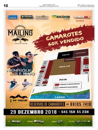 10 PublicidadeJornal Correio do Sul
Quarta-feira, 19 de Dezembro de 2018
 