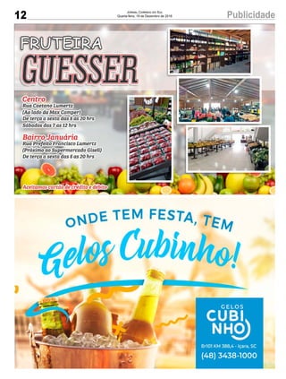 12 PublicidadeJornal Correio do Sul
Quarta-feira, 19 de Dezembro de 2018
 