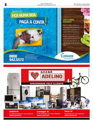 8 PublicidadeJornal Correio do Sul
Quarta-feira, 19 de Dezembro de 2018
 