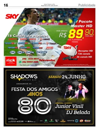 16 PublicidadeJornal Correio do Sul
Terça-Feira, 20 de Junho de 2017
 