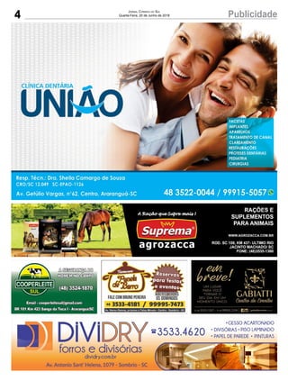 4 PublicidadeJornal Correio do Sul
Quarta-Feira, 20 de Junho de 2018
 
