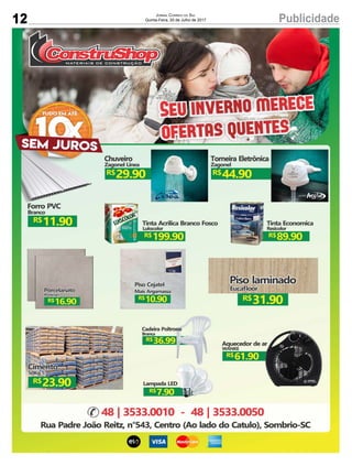 12 PublicidadeJornal Correio do Sul
Quinta-Feira, 20 de Julho de 2017
 