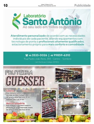 10 PublicidadeJornal Correio do Sul
Terça-feira, 20 de Novembro de 2018
 
