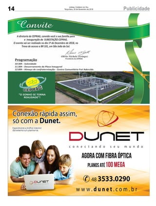 14 PublicidadeJornal Correio do Sul
Terça-feira, 20 de Novembro de 2018
 