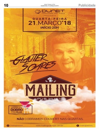 10 PublicidadeJornal Correio do Sul
Quarta-Feira, 21 de Março de 2018
 