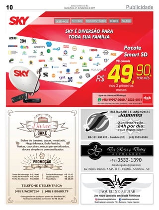 10 PublicidadeJornal Correio do Sul
Quinta-Feira, 21 de Setembro de 2017
 