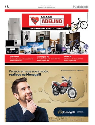 16 PublicidadeJornal Correio do Sul
Sexta-feira, 21 de Setembro de 2018
 