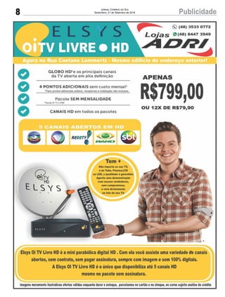 8 PublicidadeJornal Correio do Sul
Sexta-feira, 21 de Setembro de 2018
 