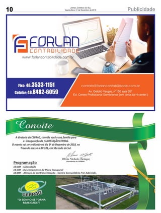 10 PublicidadeJornal Correio do Sul
Quarta-feira, 21 de Novembro de 2018
 