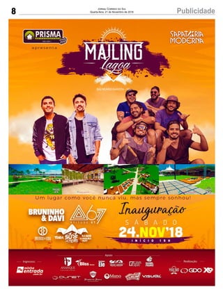 8 PublicidadeJornal Correio do Sul
Quarta-feira, 21 de Novembro de 2018
 