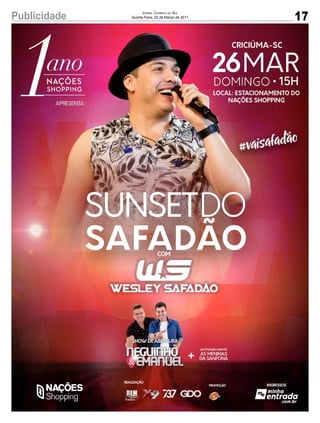 17Publicidade Jornal Correio do Sul
Quarta-Feira, 22 de Março de 2017
 