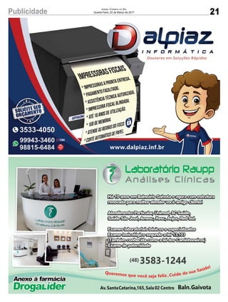 21Publicidade Jornal Correio do Sul
Quarta-Feira, 22 de Março de 2017
 