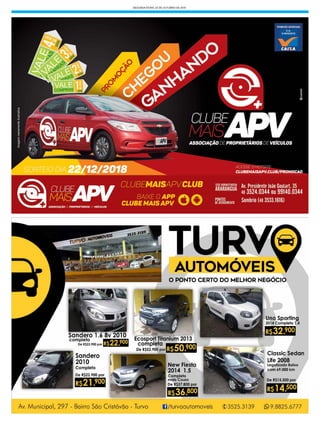 SEGUNDA-FEIRA, 22 DE OUTUBRO DE 2018
 