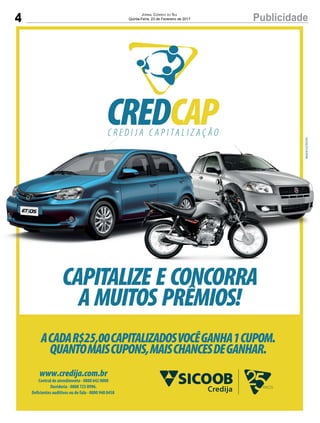 4 PublicidadeJornal Correio do Sul
Quinta-Feira, 23 de Fevereiro de 2017
IMAGEMILUSTRATIVA.
 