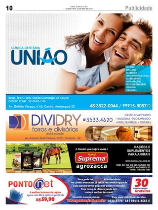 10 PublicidadeJornal Correio do Sul
Quarta-Feira, 23 de Maio de 2018
 