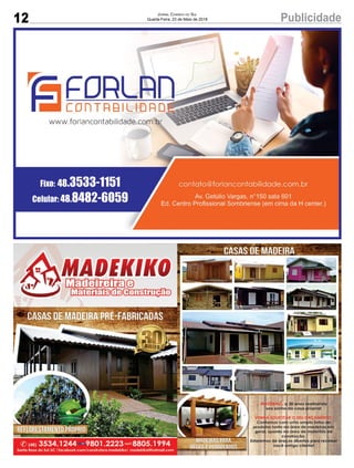 12 PublicidadeJornal Correio do Sul
Quarta-Feira, 23 de Maio de 2018
 