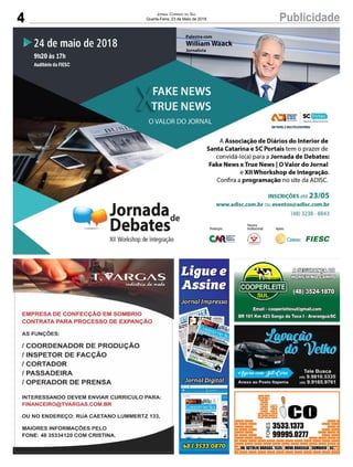 4 PublicidadeJornal Correio do Sul
Quarta-Feira, 23 de Maio de 2018
 