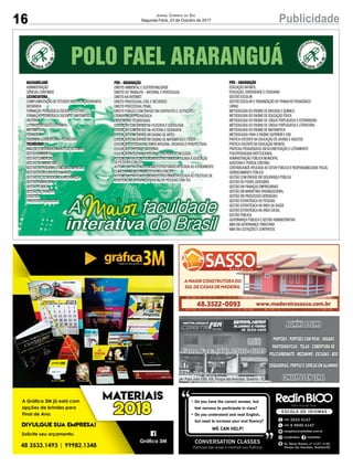 16 PublicidadeJornal Correio do Sul
Segunda-Feira, 23 de Outubro de 2017
14 PublicidadeJornal Correio do Sul
Sexta-Feira, 25 de Agosto de 2017
Av. Papa João XXIII, 438, Parque das Avenidas, Sombrio - SC
Av. Papa João XXIII, 438, Parque das Avenidas, Sombrio - SC
 