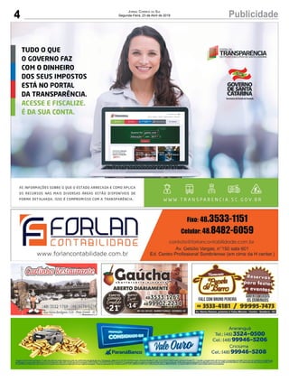 4 PublicidadeJornal Correio do Sul
Segunda-Feira, 23 de Abril de 2018
C
M
Y
CM
MY
CY
CMY
K
 