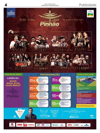 4 PublicidadeJornal Correio do Sul
Quinta-Feira, 24 de Maio de 2018
 
