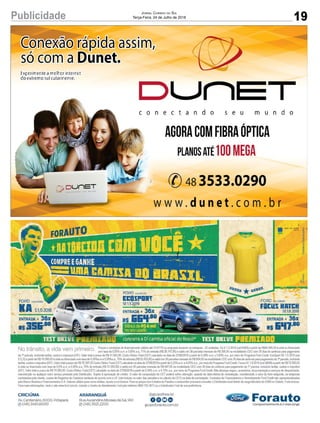 19
Jornal Correio do Sul
Terça-Feira, 24 de Julho de 2018Publicidade
 