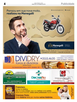 4 PublicidadeJornal Correio do Sul
Sexta-Feira, 24 de Agosto de 2018
 