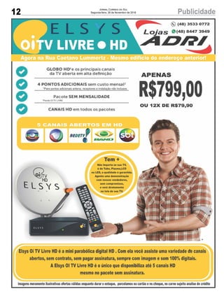 12 PublicidadeJornal Correio do Sul
Segunda-feira, 26 de Novembro de 2018
 