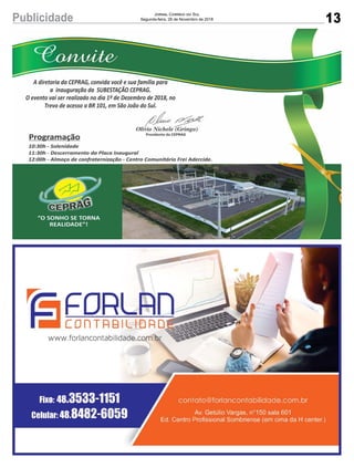 13Publicidade Jornal Correio do Sul
Segunda-feira, 26 de Novembro de 2018
 